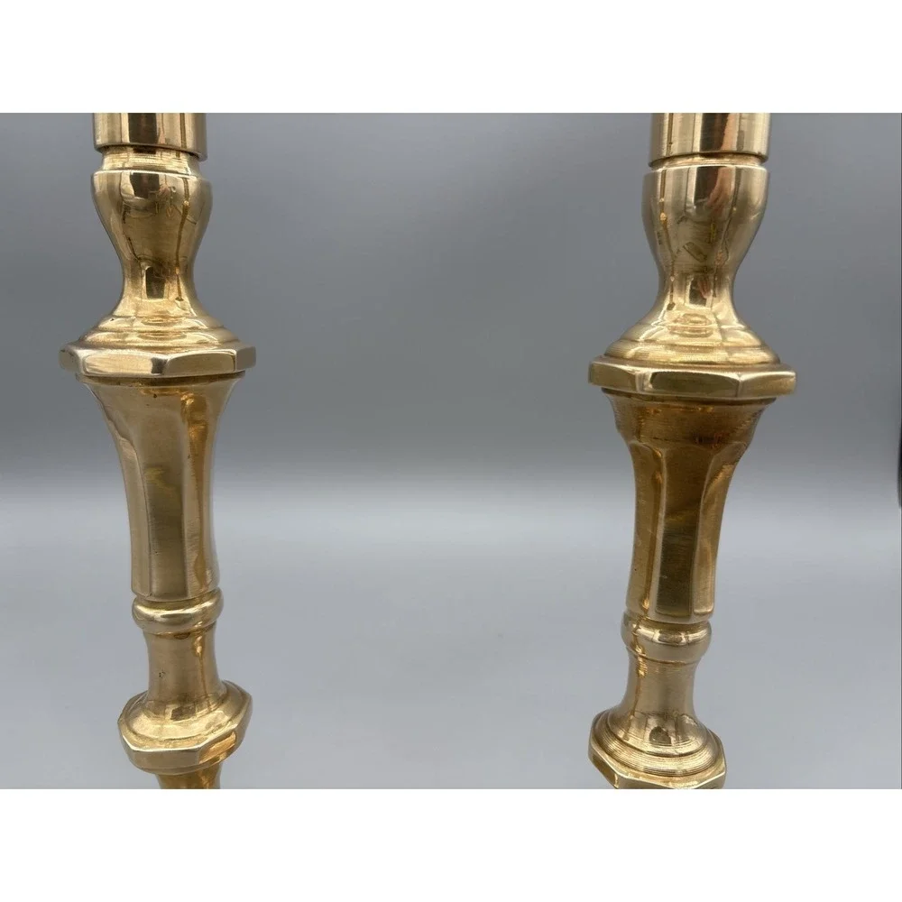 Vintage Antique Brass Candle Holders 12